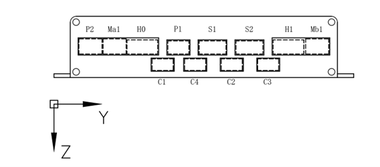 Distribution diagram of the front interface of the drive